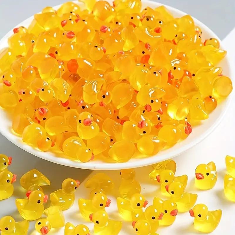 Mini Luminous Ducks, 1 Set DIY Creative Resin Toy Accessories, DIY Decoration for Phone Case, Landscape Potted Plant Decoration, Christmas DIY Home Projects, DIY Kits for Teens, Thanksgiving Christmas Gift Set