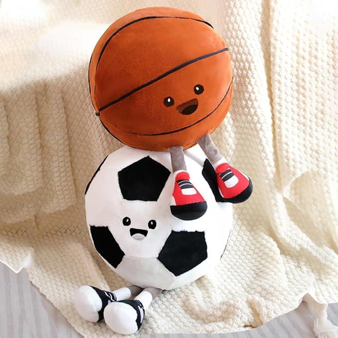 Jellycat Basketball, American football, Soccer, Stuffed Sports Plushes, Basketball Gifts for Boys and Girls, Soft Sports Pillows Basketball Stuffed Animal Room Decor