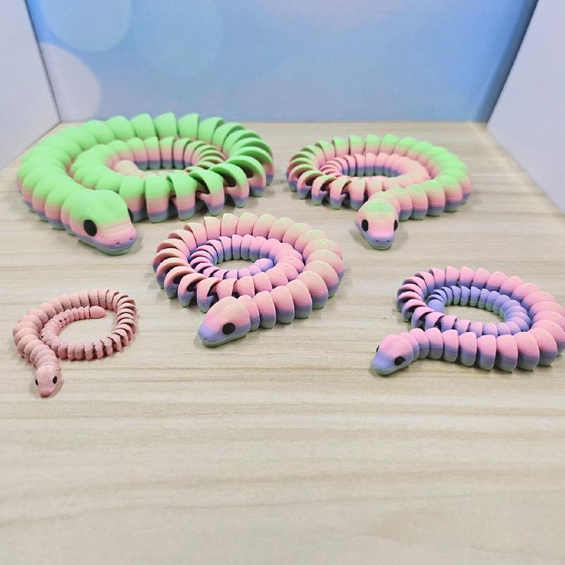 Rainbow Articulated Snakes - 3D Printed Figurines animal figurine