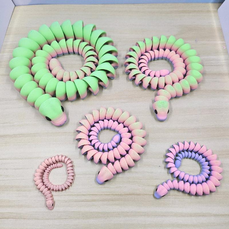 Rainbow Articulated Snakes - 3D Printed Figurines animal figurine