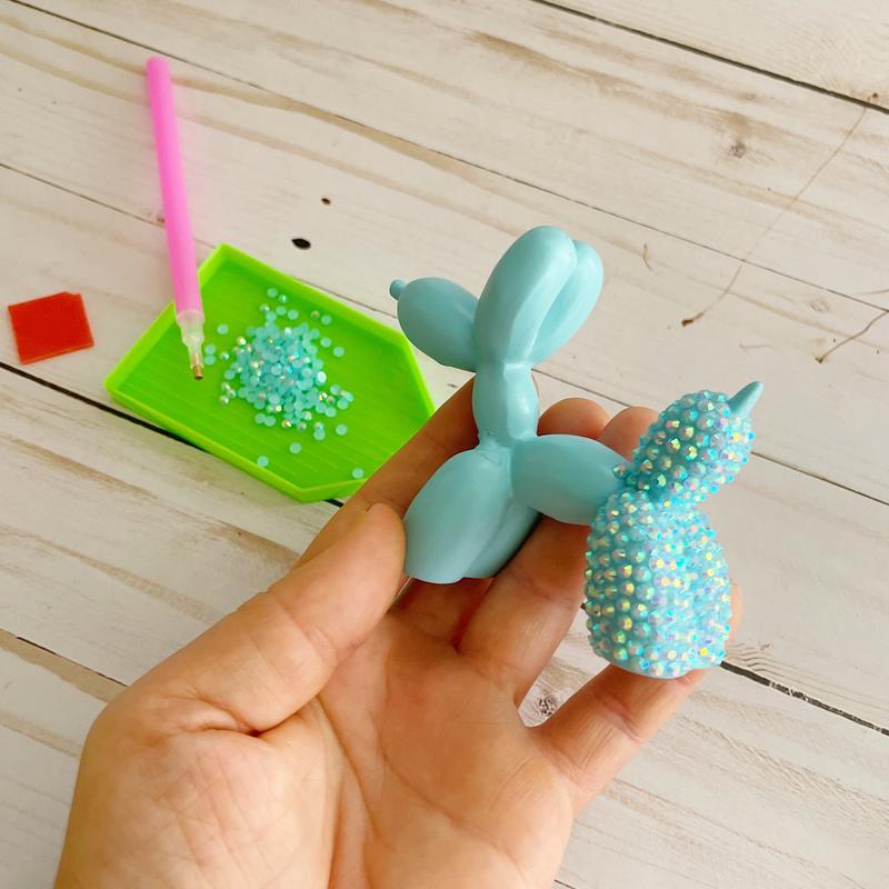 DIY Crystal Rhinestone Balloon Dog Craft Kit w  Blue Rhinestones