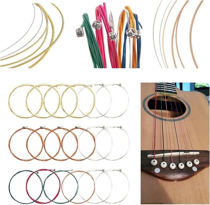 66PCS Guitar Accessories Kit, Acoustic Guitar Changing Tool, Including Acoustic Strings