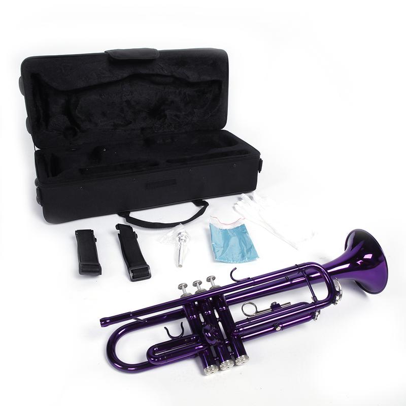 VINCIGO B Flat Trumpet, Brass B Flat Trumpet Violet with Case Golden for Scholars at All Satages