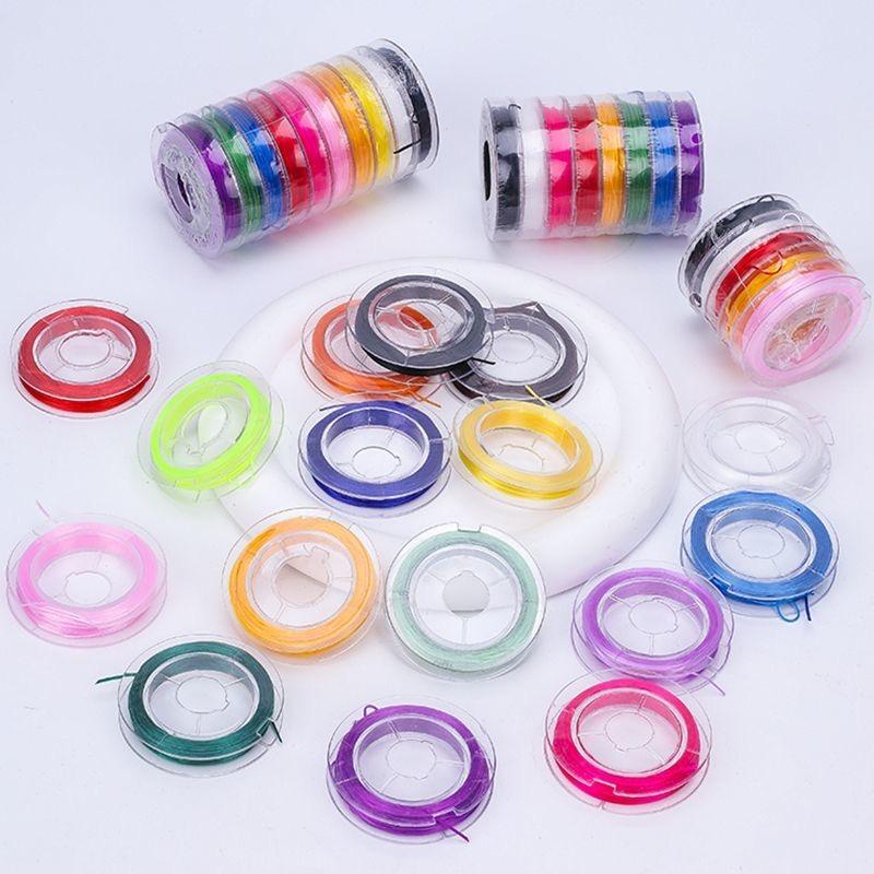 16 Rolls Elastic Strings,6 beads needle,Frame,charm $8 1 diy kit,wooden board,Diy String ForBracelet Necklace, Crystal Bead Accessories