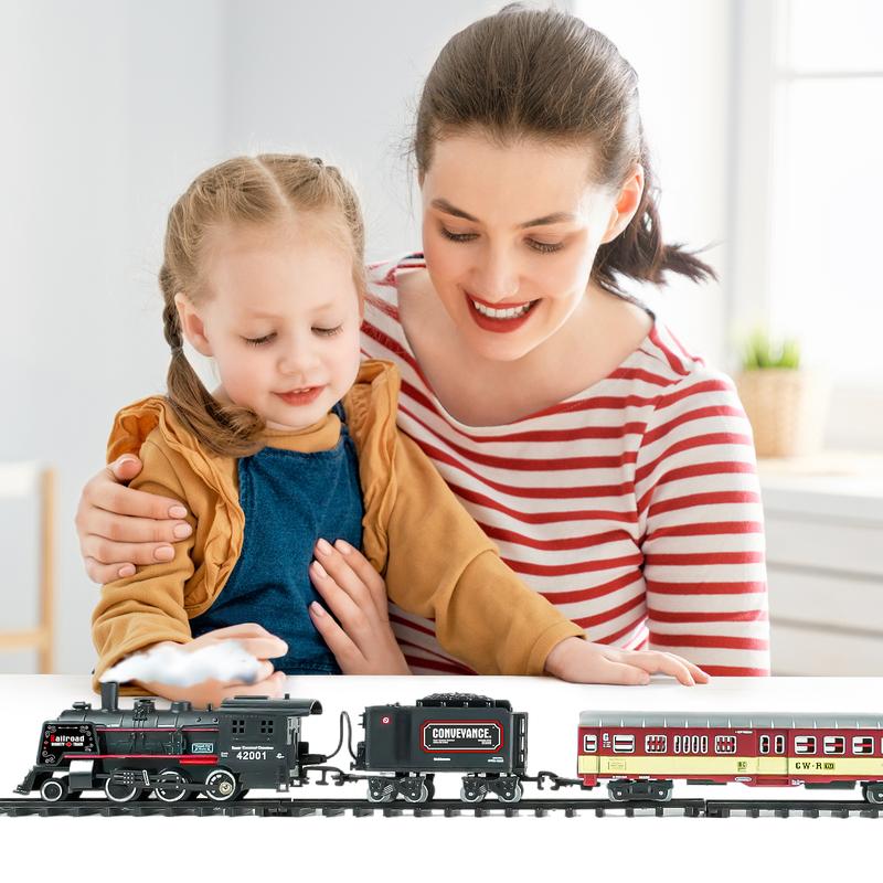 Talent Christmas Train Set with Steam Locomotive - Under Christmas tree,Remote Control Train Set for Kids Christmas gift