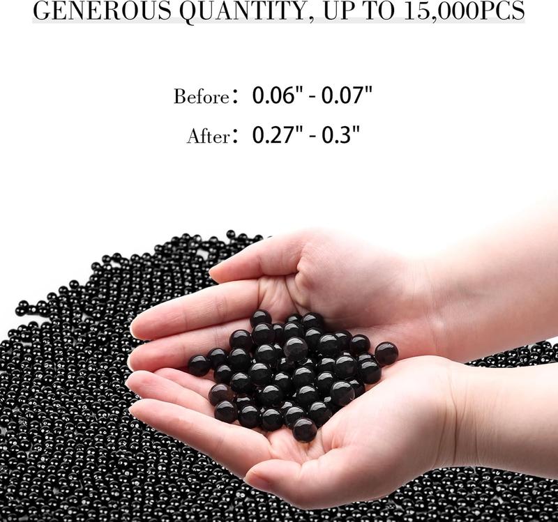 15000 count Black Vase Fillers,  Beads Gel Beads for Floating Pearls Candle Vase Fillers