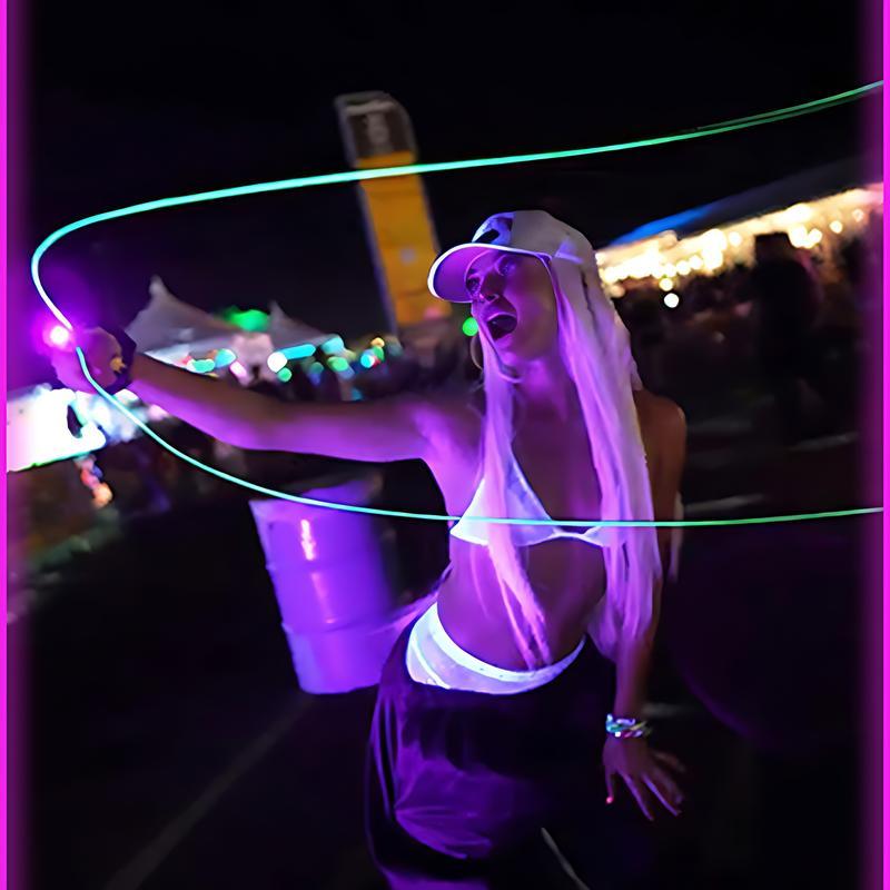 The luminous rope launcher toy, equipped with dual ultraviolet black lights  a safe and fun rope launcher, ideal for music festivals and rave parties