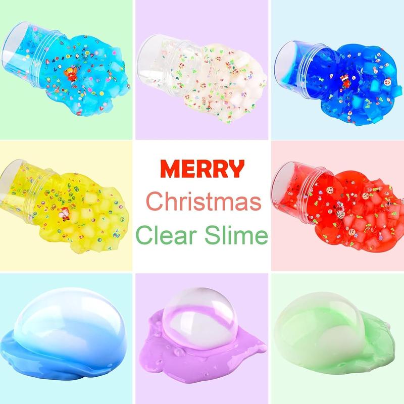 Jelly Cube Clear Slime Kit 8 Pack for Kids, Crunchy Slime, Stress Relief Putty Toy, Party Favors for Girl Boys