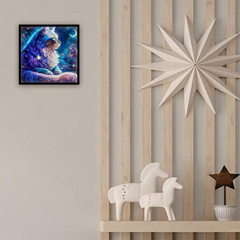 Cat Pattern DIY Diamond Painting Kit without Frame, 1 Set 5D Diamond Painting Kit, DIY Decor Painting for Bedroom Living Room