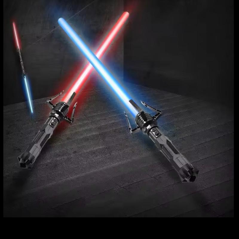 SaberGlow Dual Set - Two Crossguard Lightsabers (Red & Blue) for Epic Duels & Perfect Toy - Perfect for Star Wars Fans