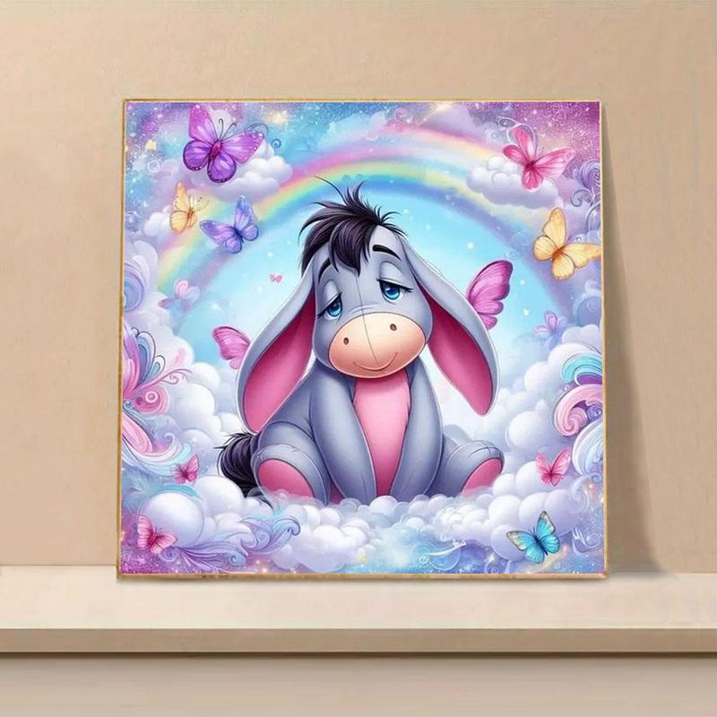 Disney Cartoon Eeyore Pattern DIY Diamond Arts Colorful Painting Kit without Frame, 1 Set DIY 5D Diamond Art Colorful Painting for Home Bedroom Wall Decor