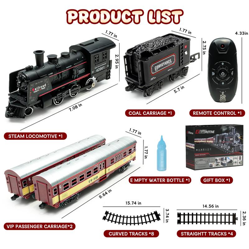 Talent Christmas Train Set with Steam Locomotive - Under Christmas tree,Remote Control Train Set for Kids Christmas gift