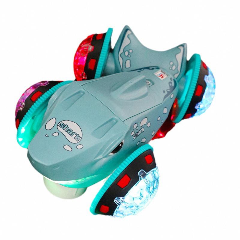 Shark Stunt Drift Rotating Car Toys With Music And Light Ocean Animals Toys