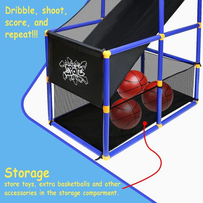 Kiddie Play Toy Basketball Hoop Arcade Game Set | with 4 Balls & Air Pump, Indoor Outdoors Sports Toys for Kids