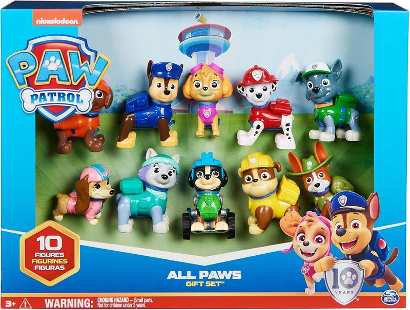 PAW Patrol 10th Anniversary All Paws On Deck Toy Figures Gift Pack with 10 Collectible Action Figures for Kids Ages 3 and Up