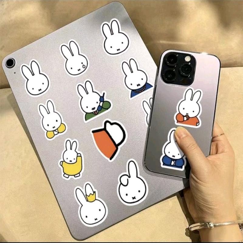 Miffyy Stickers | 64 pcs set Cartoon Rabbit DIY Fashion Waterproof Doodle Decals Stickers