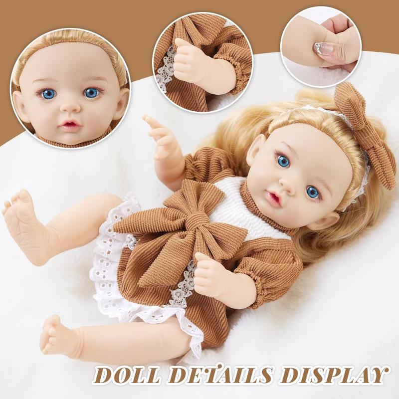 12 Inch Bowknot Decor Doll Accessories Set, 3 Counts set Cute Doll with Outfit, Doll Clothes Set, Doll Accessories, Stocking Fillers Gift