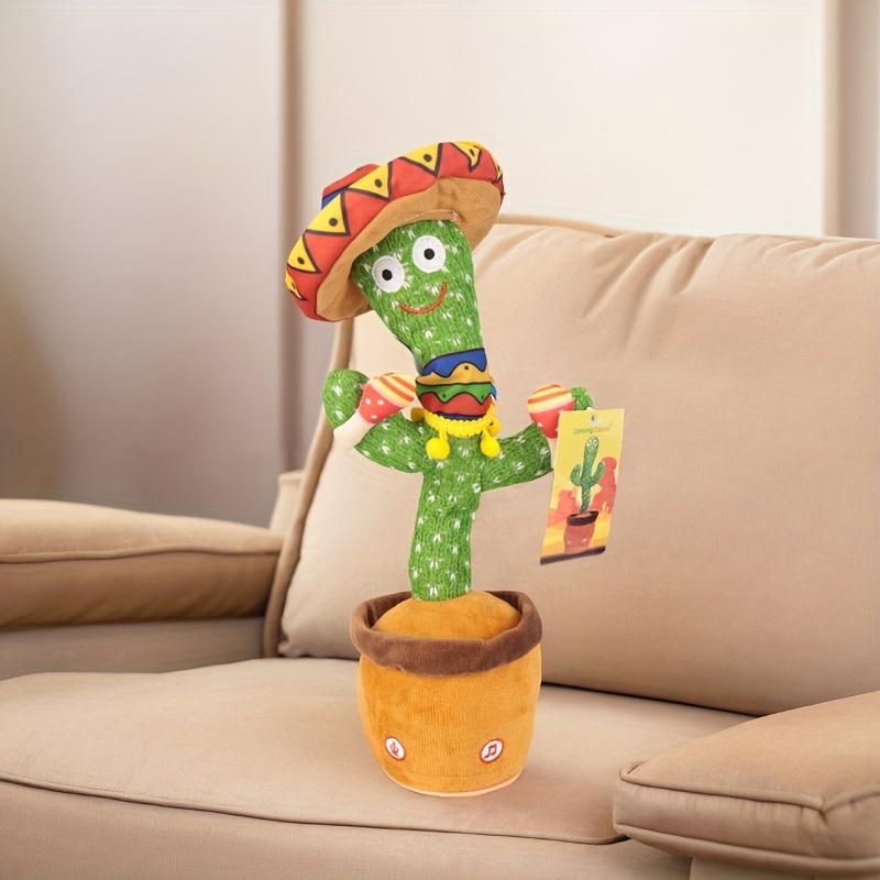 Drum Cactus Plush Toy Can Sing Learn To Talk Electric Plush Toy Doll Decoration Home Decoration Funny Prank Toy Christmas Easter Halloween Gift (without Batteries)