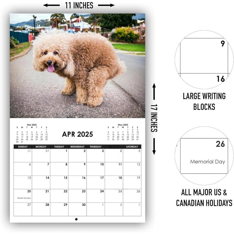 Pooping Pups Funny White Elephant Gifts for Adults -  Pooping Calendar 2025 - Silly Office Gifts Gag Prank for Coworker & Friends