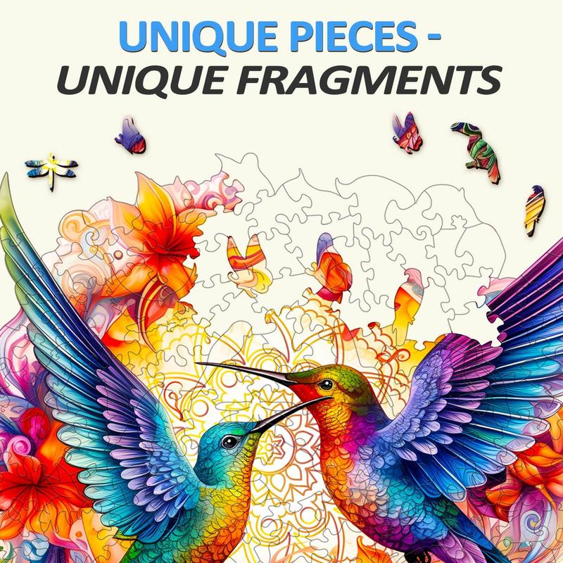 Hummingbirds-2 Wooden Jigsaw Puzzle for Kids and Adults