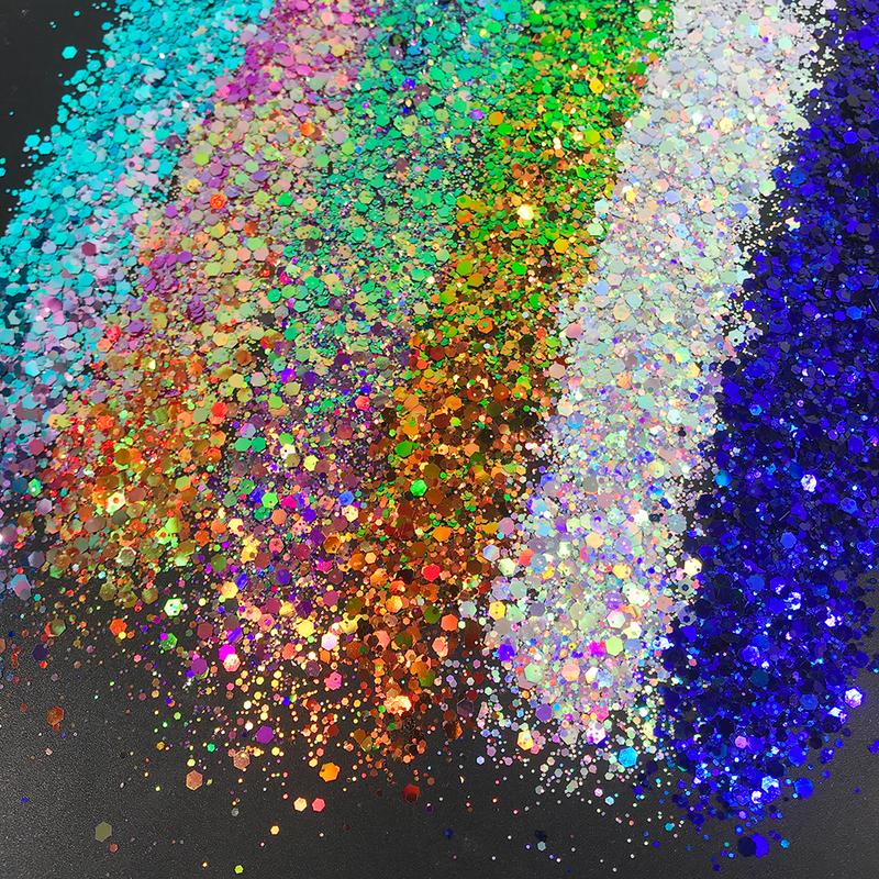 Chameleon Chunky Glitter, 2oz Color Shift Craft Glitter Powder Color Changing Iridescent Flake Sequin for Epoxy Resin, Nail, Tumbler, Phone Case, Party Decor, Jewelry Making