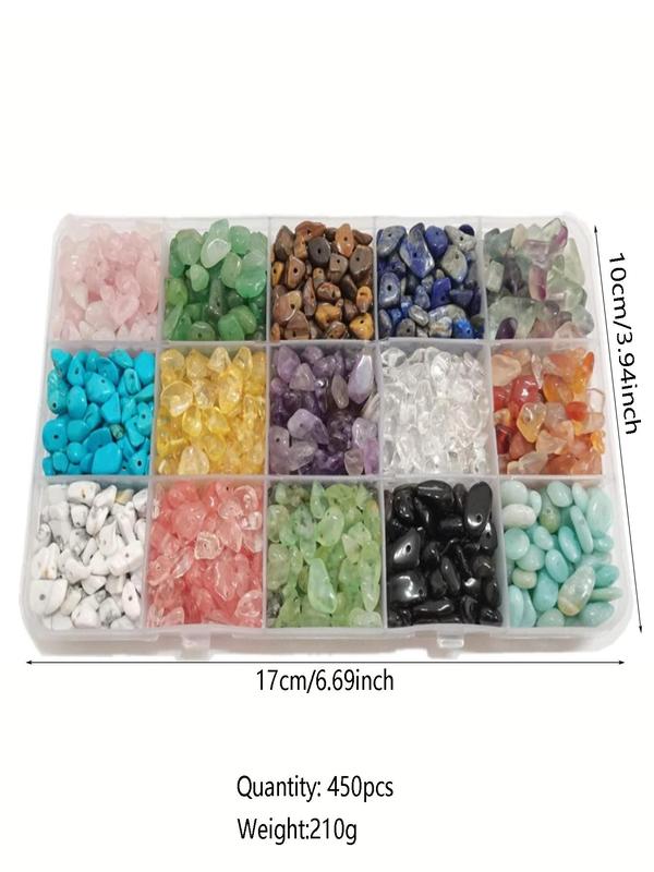 Simple Random Color Natural Stone Bead, 1 Box DIY Jewelry Making Kit for Bracelet & Necklace Making, Casual DIY Fashion Accessories Kit for Women & Girls, Healing Stone Beads Gifts