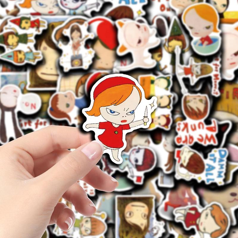 Cartoon Girl Pattern Sticker, 49pcs set Cute Cartoon Sticker, DIY Decorative Sticker for Scrapbooking, Journaling, Gift Wrapping