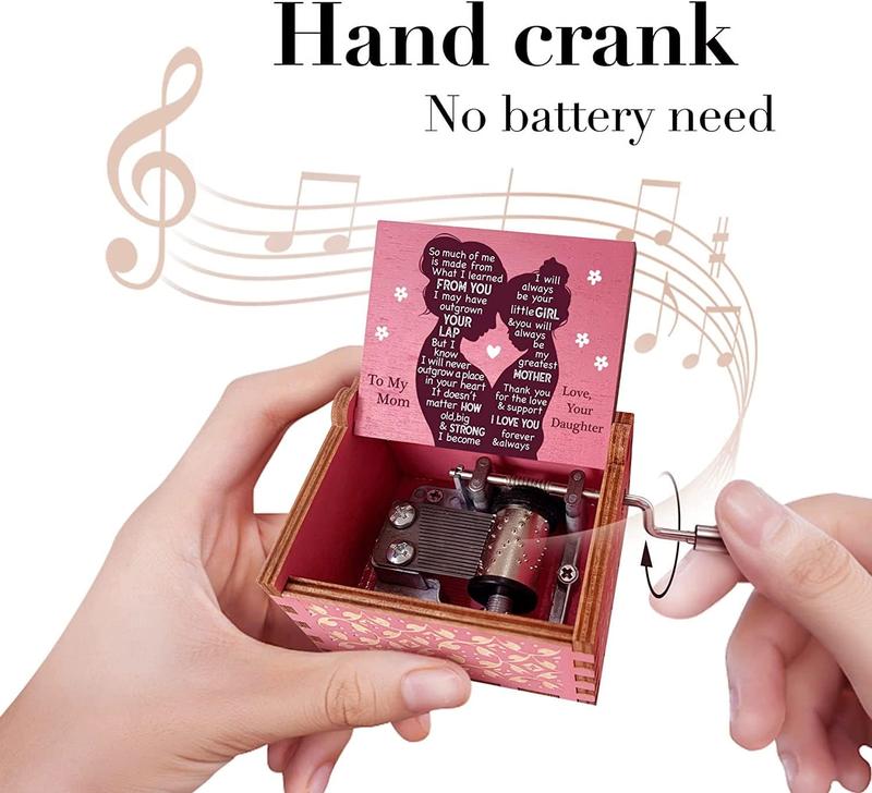 Music Box Birthday Gift for Mom from Daughter, You are My Sunshine Hand Crank Musical Box,  Gifts for mom on Birthday, Mothers Day, Christmas, Anniversary, Valentine