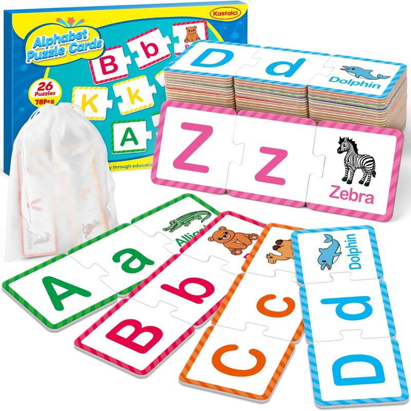 Alphabet Puzzle Cards,ABC puzzle,Alphabet Learning Toys,Matching Letter Game,Learning Activities,Self Correcting Puzzles