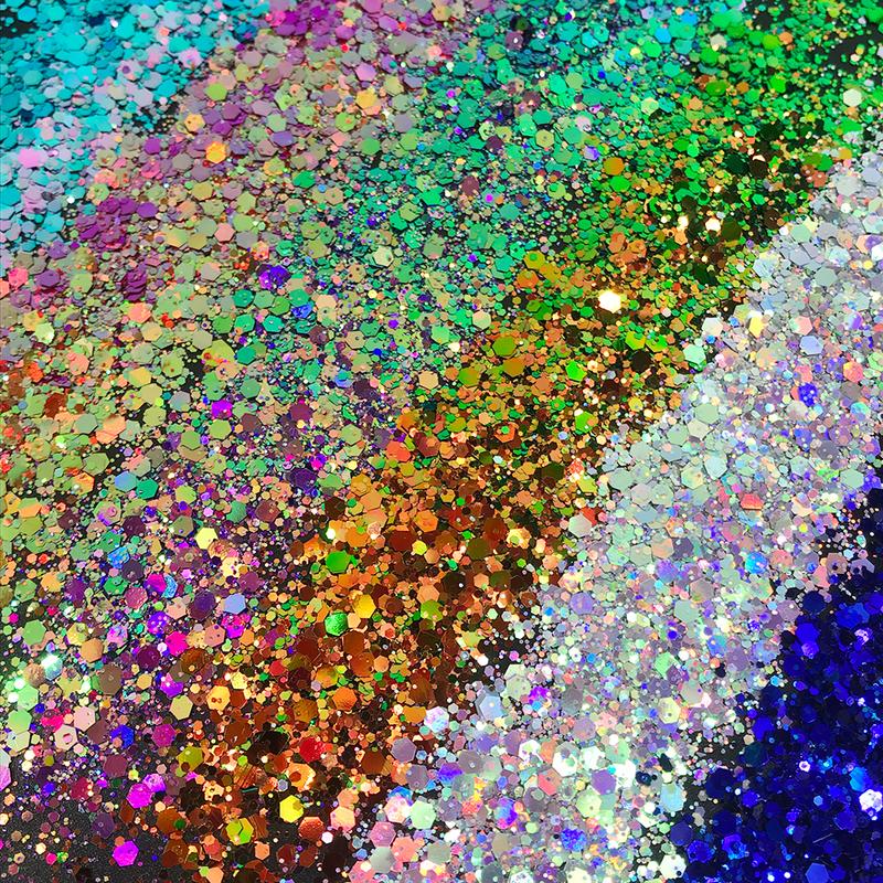 Chameleon Chunky Glitter, 2oz Color Shift Craft Glitter Powder Color Changing Iridescent Flake Sequin for Epoxy Resin, Nail, Tumbler, Phone Case, Party Decor, Jewelry Making