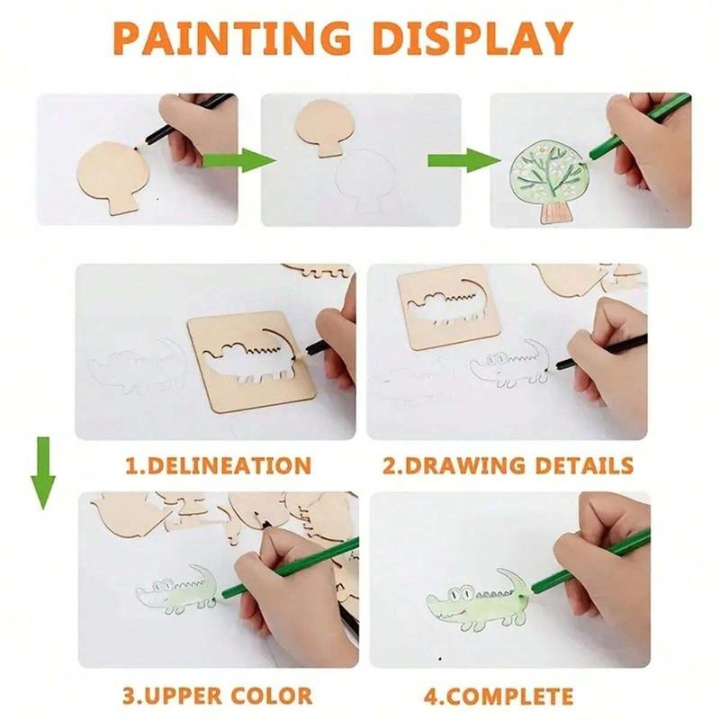 20pcs Painting board toy set for coloring, puzzles, art and handicrafts combines multiple ways of playing such as painting, coloring and doing puzzles in one. It helps children improve their practical abilities and artistic creativity, it's full of fun.