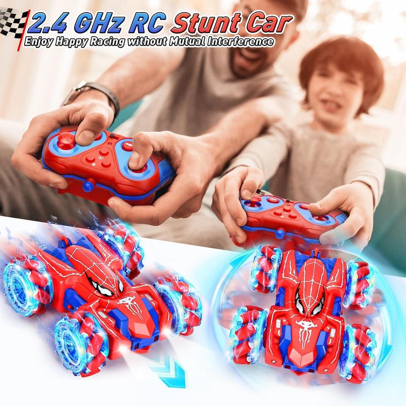 Double-sided Remote Control Car, 1 Box 360° Rotating 4wd Remote Control Drift Car, Cool Light Strip & Headlight, Birthday Gift for Boys & Girls