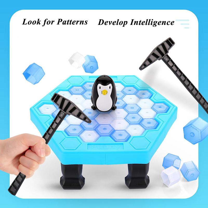 1 Set Penguin Icebreaker Game, Ice Cubes Icebreaker Toy, Save Penguin Break Ice Board Games with Ice Cubes, Kids Puzzle Board Games with Ice Cubes