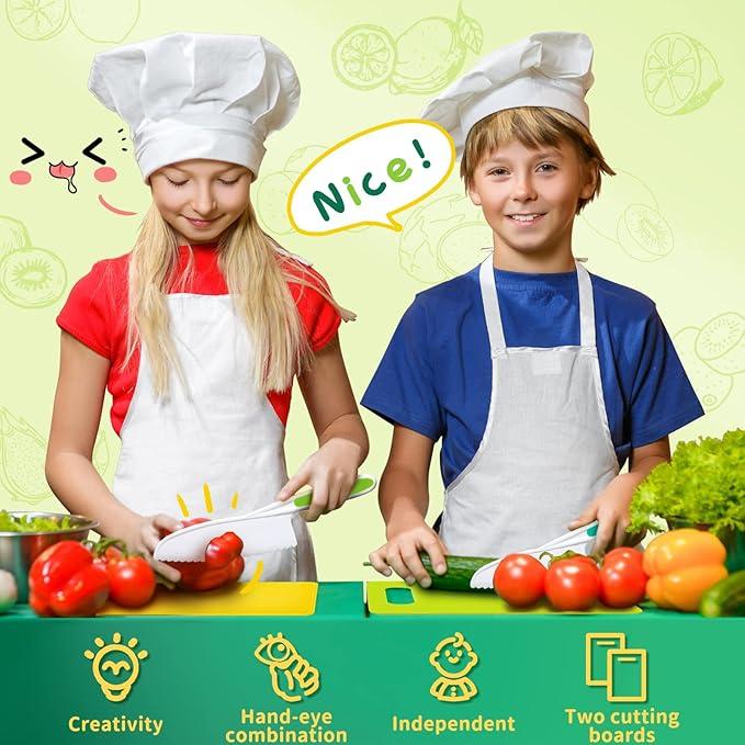 13 17 28counts Safe Children's Kitchen Tool Set,- Children's Toys For Real Cooking, Montessori Kitchen Cooking Set With Cutting Board Crease Kitchenware, Birthday Christmas Gifts For Boys And Girls