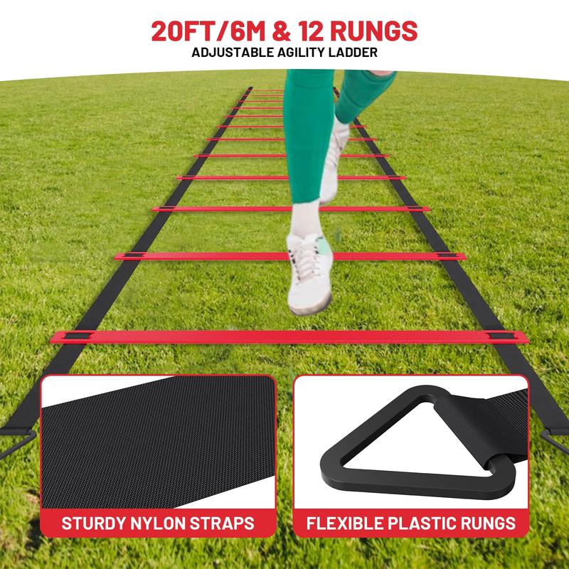 Soccer Goals for Backyard, 2 Set of Soccer Nets for Kids Ages 10-12, 6x4 ft Soccer Training Equipment with Soccer Ball, Training Ladder, Cones, Carry Bag for Outdoor Sports Games