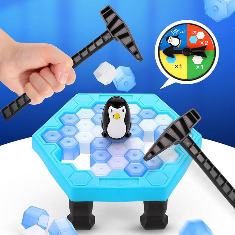 1 Set Penguin Icebreaker Game, Ice Cubes Icebreaker Toy, Save Penguin Break Ice Board Games with Ice Cubes, Kids Puzzle Board Games with Ice Cubes