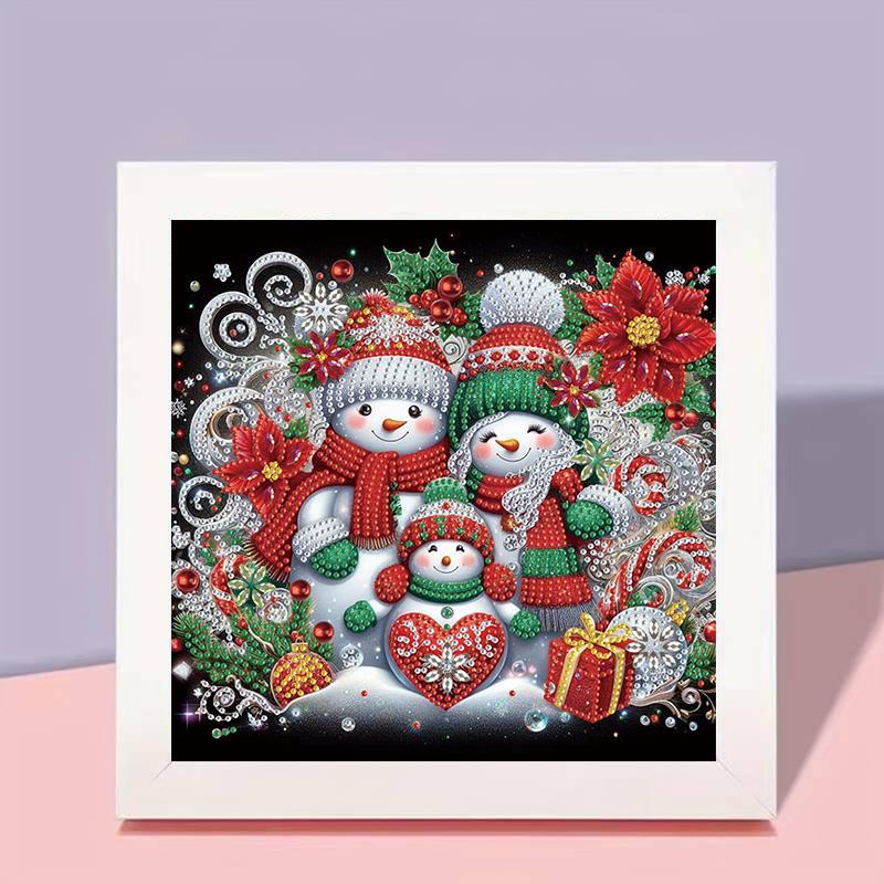 Snowman Pattern DIY Diamond Arts Painting Kit without Frame, 5D Diamond Arts Colorful Painting Kit, Wall Art Decor for Home Living Room Bedroom