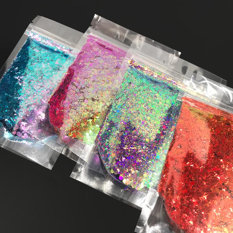 Chameleon Chunky Glitter, 2oz Color Shift Craft Glitter Powder Color Changing Iridescent Flake Sequin for Epoxy Resin, Nail, Tumbler, Phone Case, Party Decor, Jewelry Making