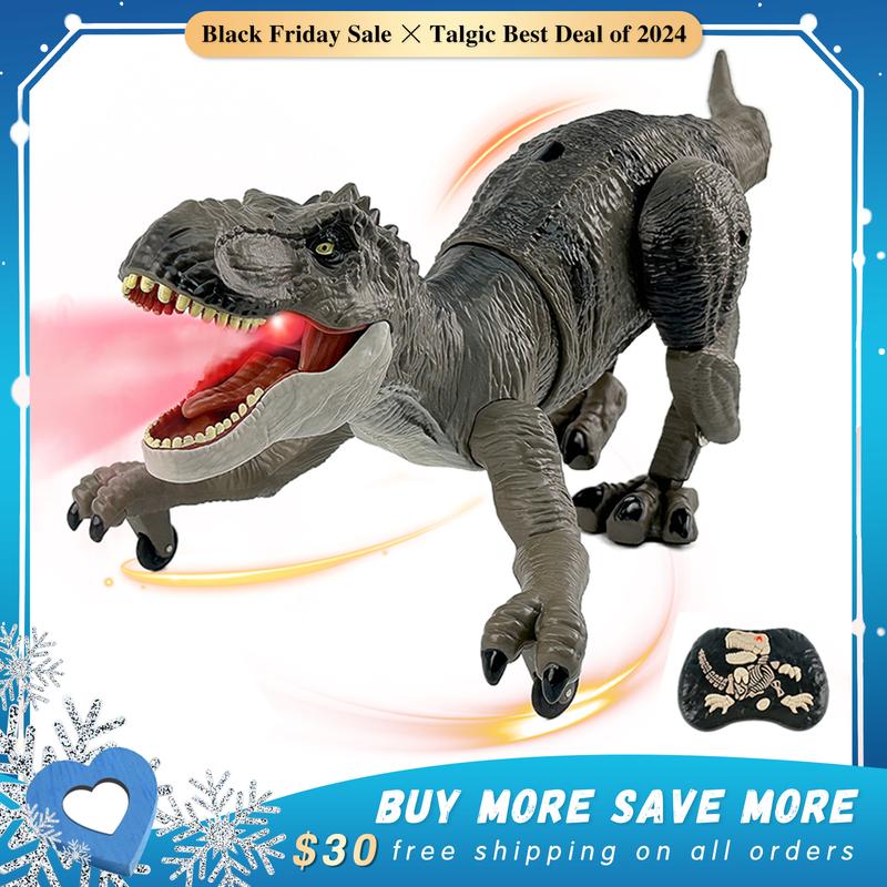 Remote Control Dinosaur Toys for Boys  girls Realistic T-Rex RC Walking Dino with Roaring, Spray, Light, Touch Sensing  with Three Type