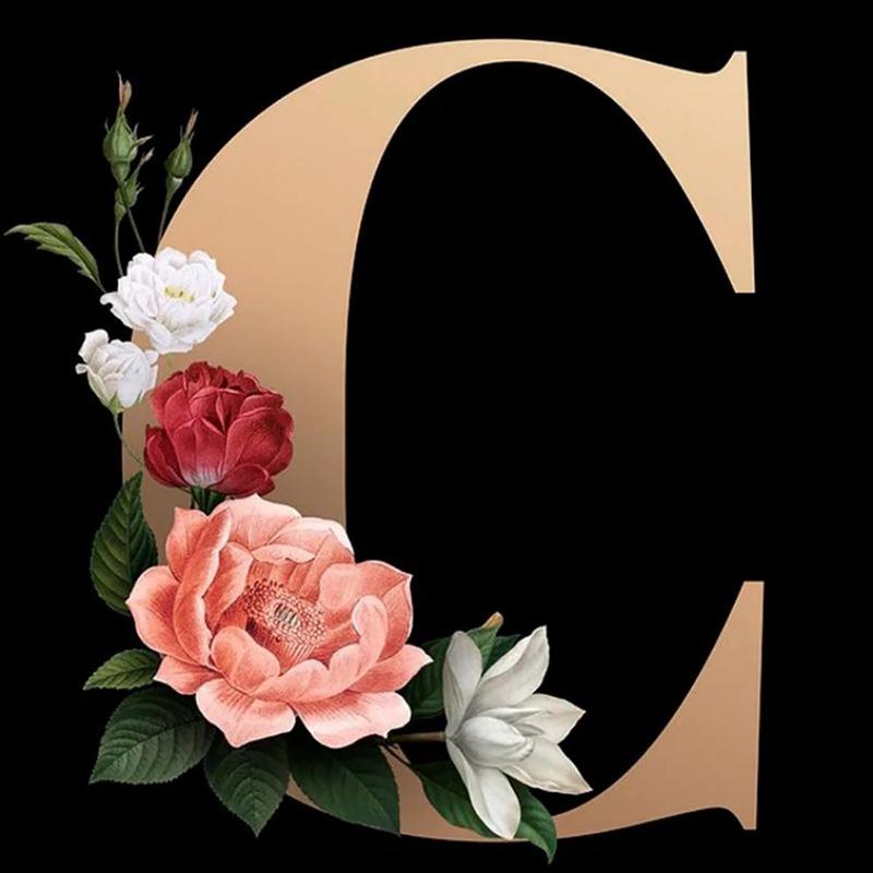 Letter C Pattern DIY Rhinestones Arts Colorful Painting Without Frame, DIY 5D Rhinestones Arts Colorful Painting Kit, Wall Art Decor For Home