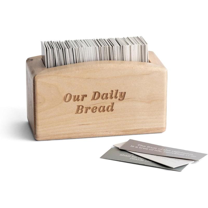 Our Daily Bread Wood Promise Box - 240 Promises from The Word of God - Sharable Scripture Cards Brown