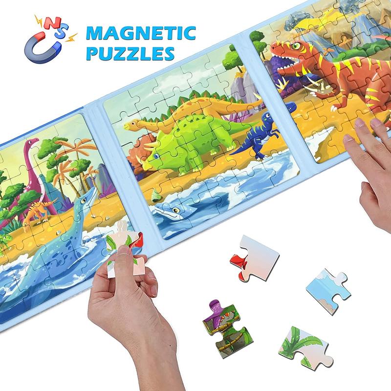 Magnetic Toys Dinosaur Puzzles Toys for Kids Aged 3-6 Year Olds , Travel Games for Kids, Learning Toys Birthday Gifts