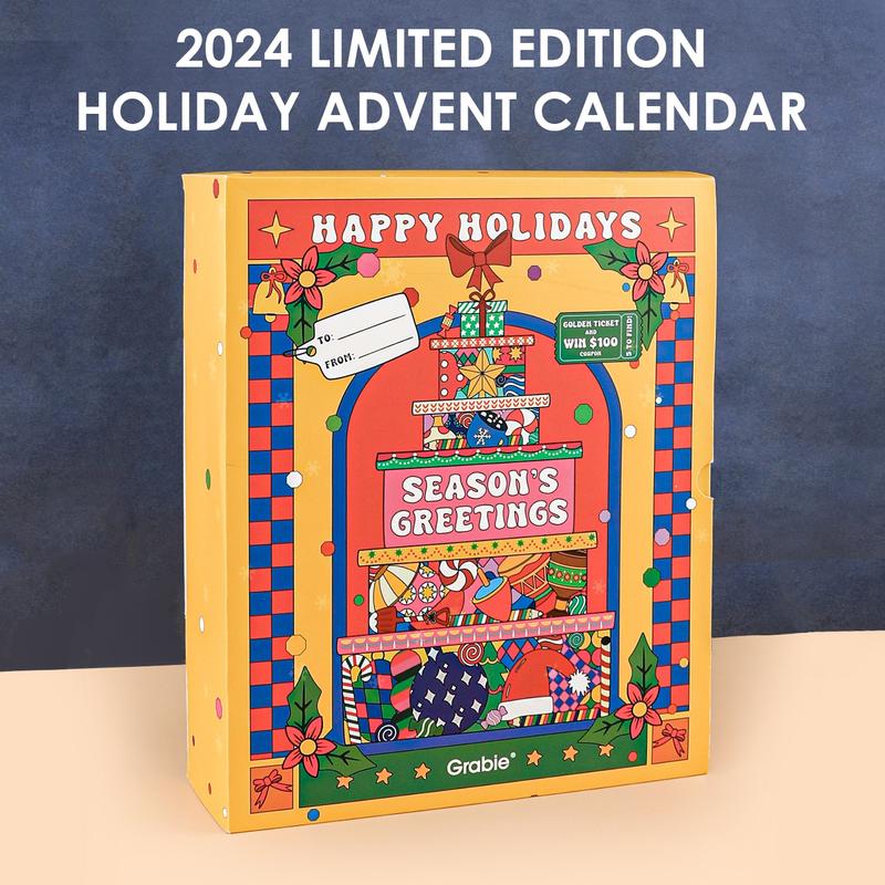 Grabie 2024 Limited Edition Holiday Advent Calendar: 24 Days of Surprises, Includes Premium Art Supplies, DIY Kits, Ornaments & More!