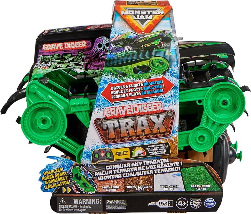 YKTK1 Official Grave Digger Trax All-Terrain Remote Control Outdoor Vehicle, 1:15 Scale, Kids Toys for Boys and Girls Ages 4-6+