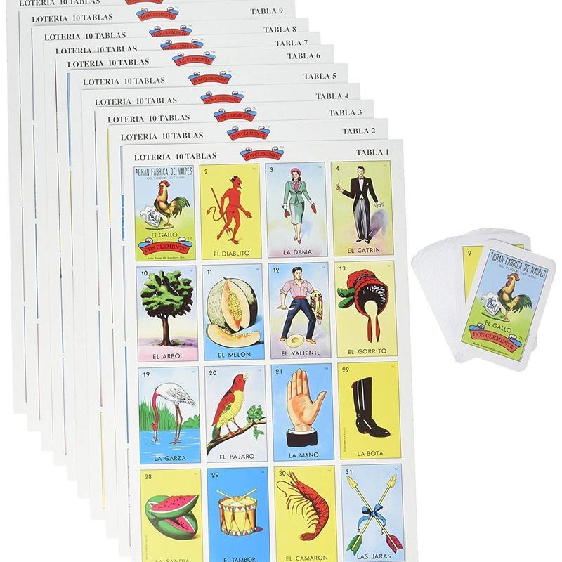 Original Jumbo Loteria Game Set in Spanish, Mexican Loteria for 10 Players table games