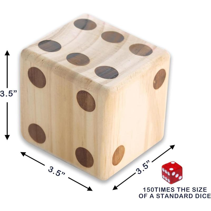 Giant Wooden Yard Dice, Outdoor Games Set of 6 with Two Games Party Lawn Games