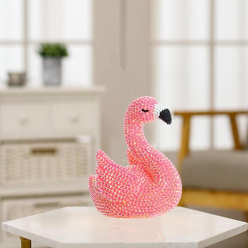 DIY 5D Diamond Arts Colorful Painting Kit, Ornament Kit, Cute Flamingo Shaped DIY Painting Night Light, Handmade Art Crafts For Home Decor