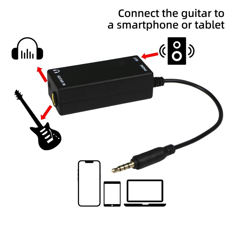 Guitar Effect Pedal Converter Cable, Instrument Connection Converter for Smart Phone and Tablet, Music Accessories for Kids and Adults