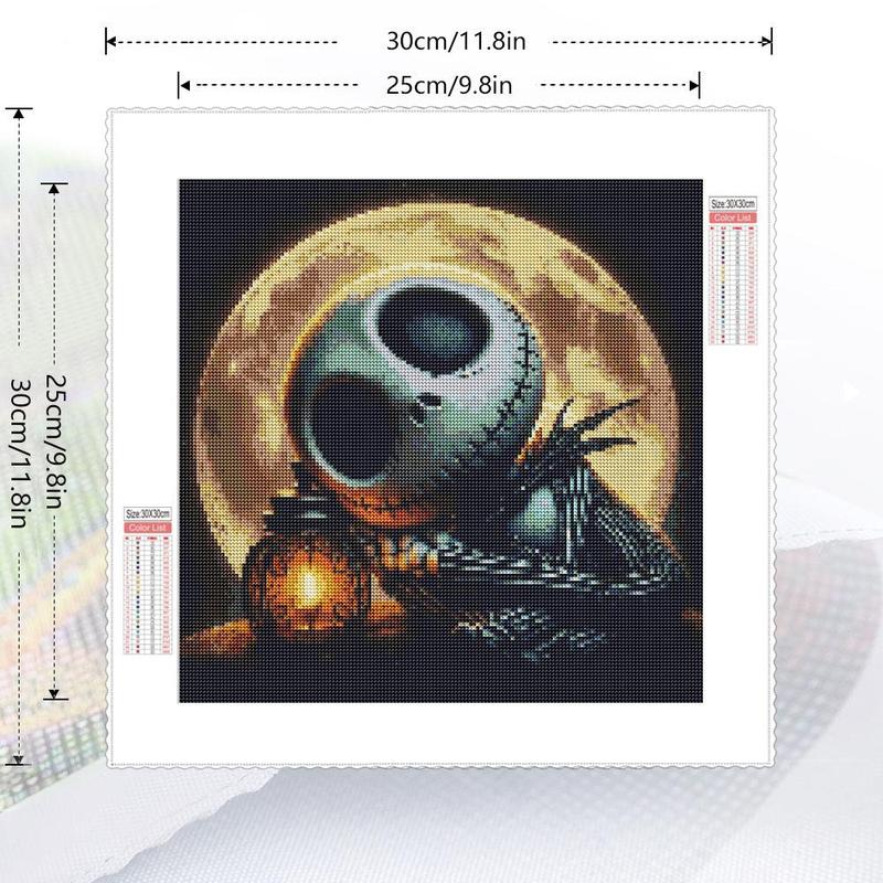 The Nightmare Before Christmas Theme Diamond Arts Colorful Painting Kit, 1 Set DIY Round Diamond Embroidery Kit, DIY Decorative Art Picture