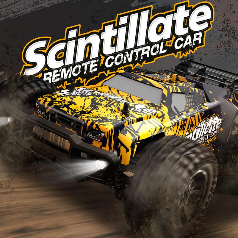 DEERC 206E 1:10 Scale RC Car Brushless Large 60km h RC Monster Truck High Speed with 2.4GHz Control and Cool Headlights